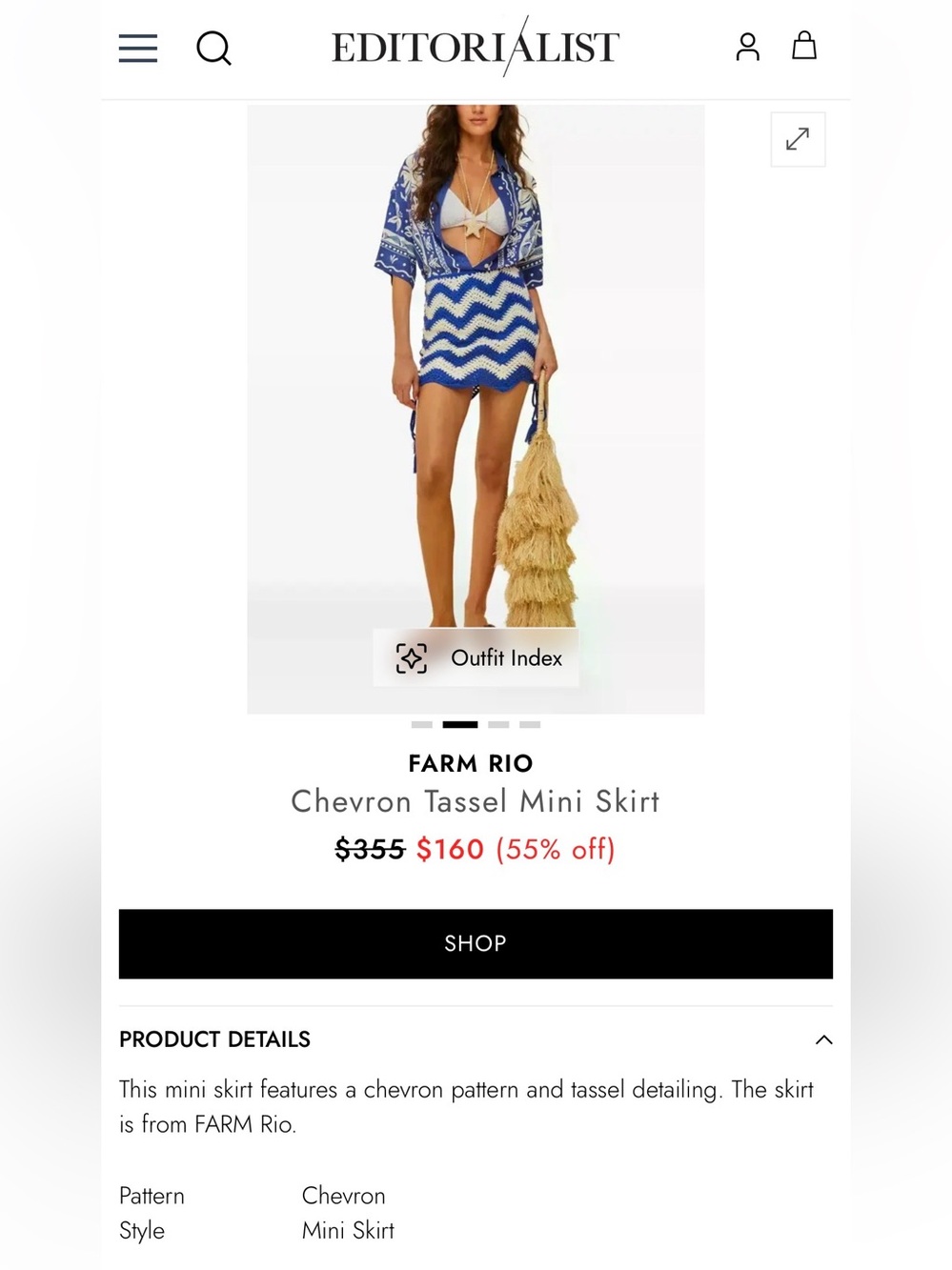 NWOT Farm Rio River Nature Chevron crochet miniskirt- size XL - Picture 12 of 12